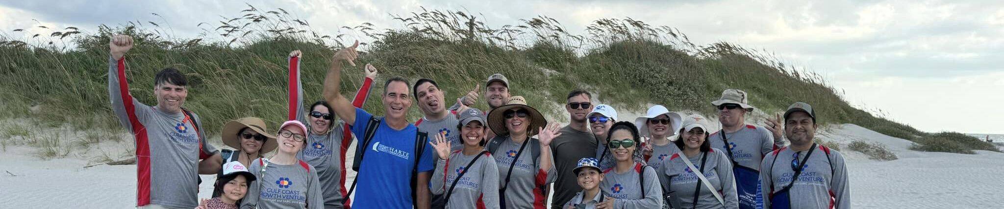 GCGV employees volunteering in a beach clean up event